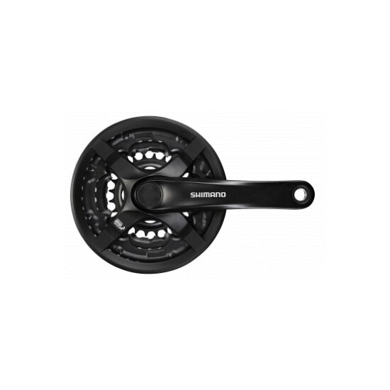 ANGRENAJ PEDALIER SHIMANO TOURNEY FC-TY501, 42X34X24T, BRAT 175MM, PT. 6/7/8 VIT. PE SPATE, CG, SURUBURI DE FIXARE, NEGRU, AMBALAT IND. 42x34x24T, 175mm, negru