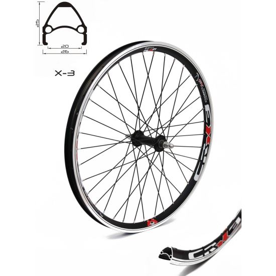 Roata CROSSER X6 36H 27.5 Spate QR Disc Caseta capsata Negru