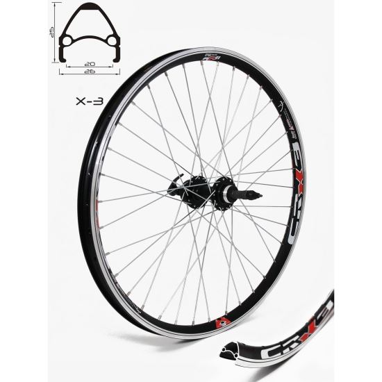 Roata CROSSER X3 36H 26 Spate Disc QR Negru