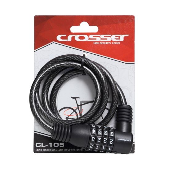 Incuietoare cablu CROSSER CL-105 8x900mm negru