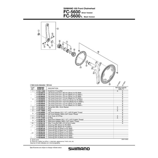 FOAIE SHIMANO FC-5600 ARGINTIE
