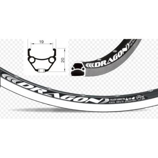 Janta 27.5 650X19 Remerx Dragon capsata, 32H neagra