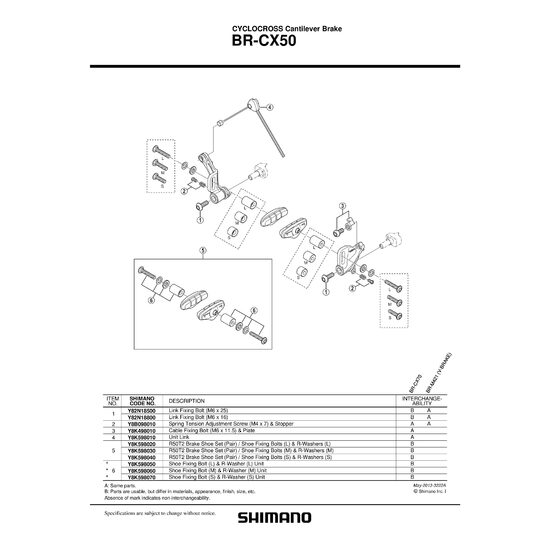 SABOTI DE FRANA SHIMANO BR-CX50 R50T2