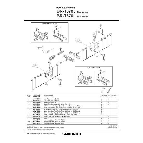 SABOTI DE FRANA SHIMANO BR-T670L 