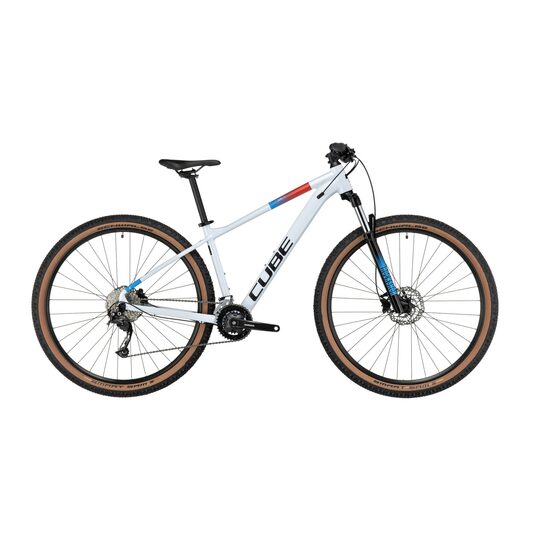 BICICLETA CUBE AIM SLX White Blue Red 2023 cadru XS (14") - roti 27.5"