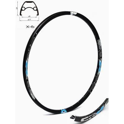 Janta CROSSER X6 28'' 32H negru / albastru - capsata