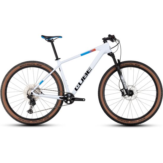 BICICLETA CUBE REACTION C:62 PRO WHITE BLUE RED 2023 cadru L (19") - roti 29