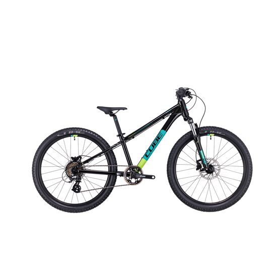 BICICLETA COPII CUBE ACID 240 DISC BLACK GREEN 2023 ROTI 24"