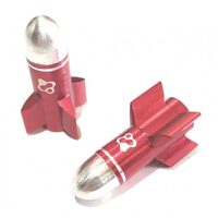 FOURIERS Capac ventil Rocket 2 buc/set Rosu