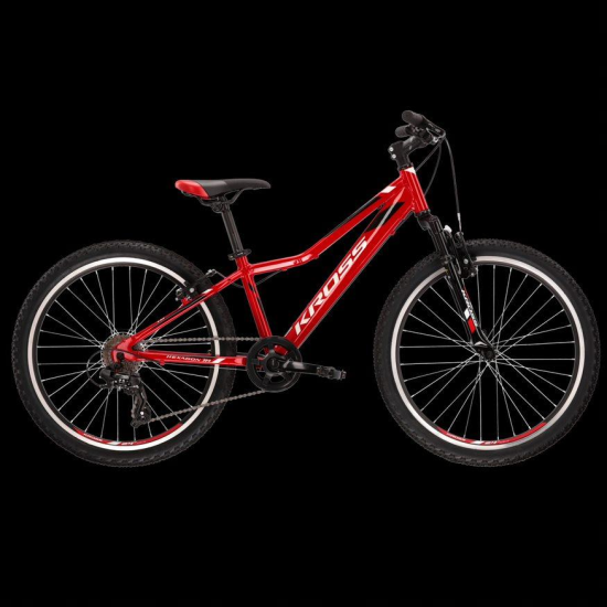 Bicicleta KROSS HEXAGON JR 1.0 24" S ROSU-ALB 