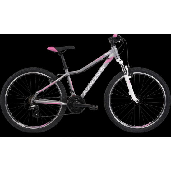 Bicicleta KROSS LEA 2.0 27,5" S DAMA ARGINTIU-ROZ 