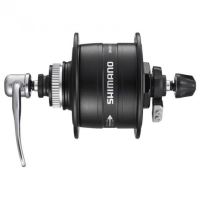 BUTUC CU DINAM SHIMANO DH-3D37-QR 32H 6V 3.0W OLD 100MM QR 133MM ROTOR CENTER LOCK NEGRU AMBALAT IND.